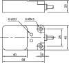 LANBAO LE68SN25DPO индуктивный датчик 40x20x68 Sn=25мм PNP NO кабель 2м