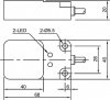 LANBAO LE68SN25DNO индуктивный датчик 40x20x68мм NPN NO Sn=25мм кабель 2м
