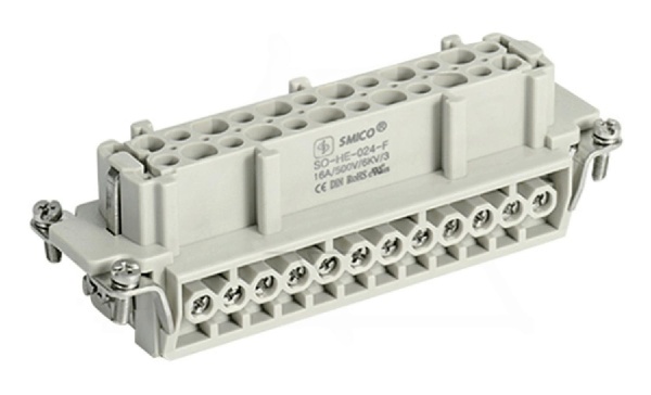 Вставка контактная, размер H24B, тип гнездо, 24P+PE (25-48), 16A, 500V, винтовой зажим