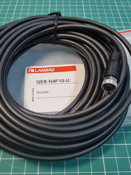 LANBAO QE8-N4F10-U прямой разъем M8 4pin с маслостойким PUR кабелем 10м