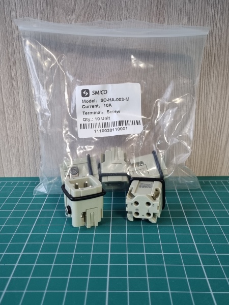 Вставка контактная, размер H3A, тип вилка, 3P+PE, 10A, 230/400V, винтовой зажим