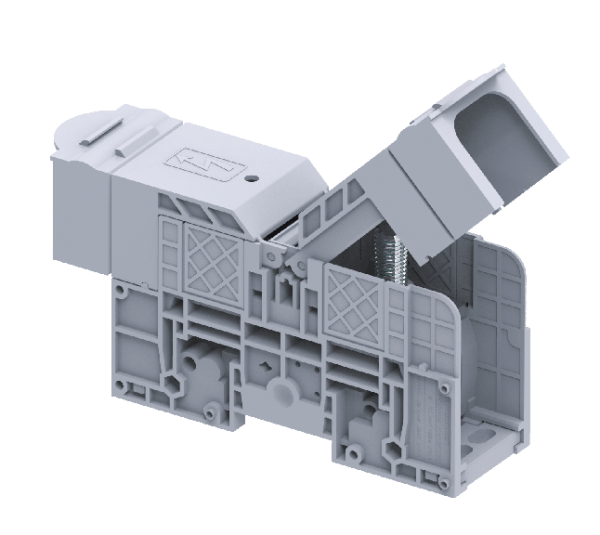 Клемма болтовая PTB120/150SH /42x186mm, 2 присоед., M10, 150mm2, 310A, 1000V, с защитными крышками, серая