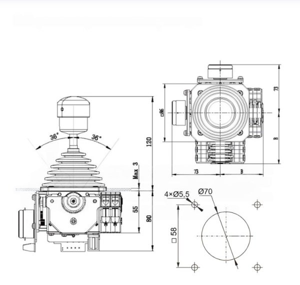 Промышленный джойстик QT-V11 LSSINE (QTV11) устанавливается на башенные краны Comansa (10LC140, 11LC150) аналог Gessmann V11