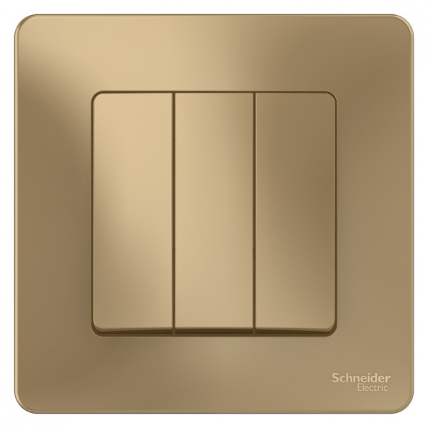 BLANCA С/У 3-клавишный ВЫКЛЮЧАТЕЛЬ (cх.1+1+1), 10А, 250В, ТИТАН