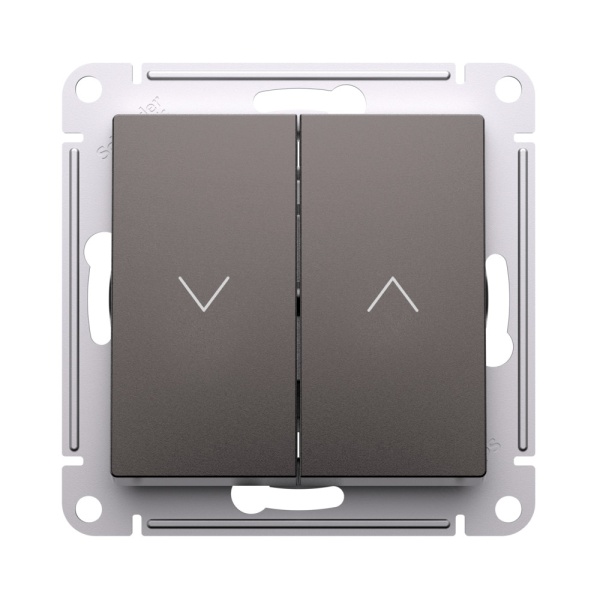 ATLASDESIGN 2-клавишный ВЫКЛЮЧАТЕЛЬ ДЛЯ ЖАЛЮЗИ, сх.4, 10А, механизм, МОККО