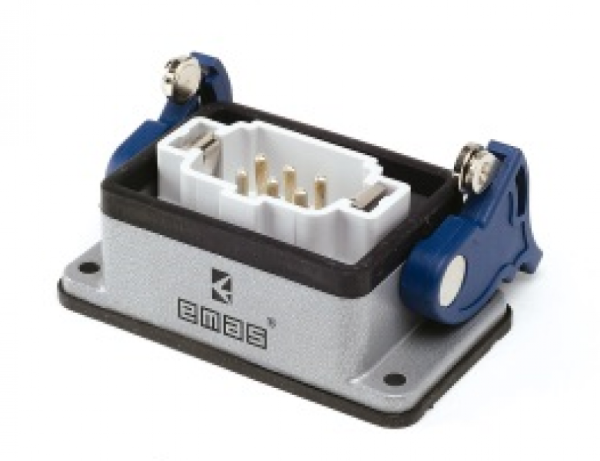 Кожух со штепселем (монтаж на перегородке) металлический, 6 полюсов, 16A, нижний ввод, IP65 EBM06FM42