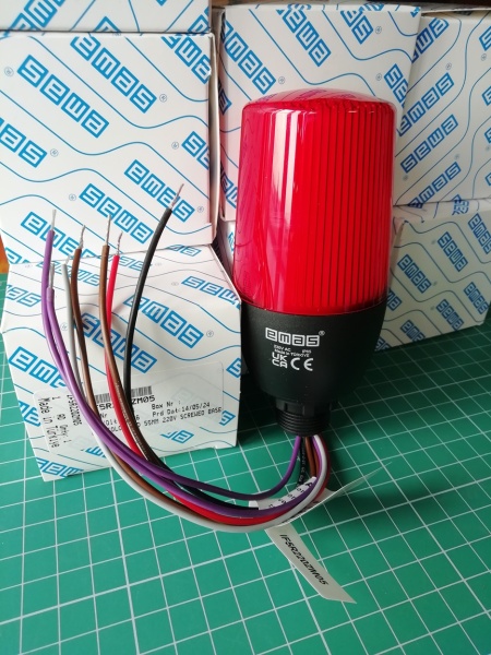 Сигнальная колонна одноцветная, с зуммером, красный цвет, 220В AC, крепление M22, IP65 IF5R220ZM05