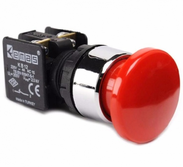 Кнопка красная грибовидная (1НЗ)