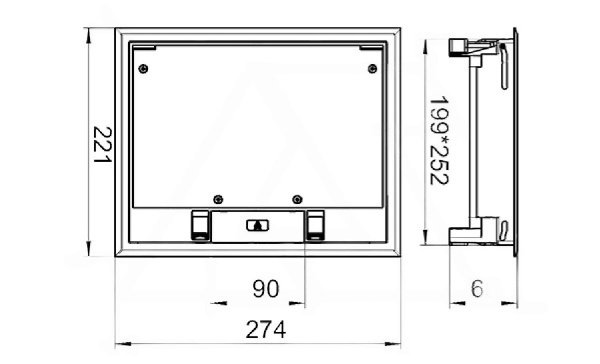 Лючок GES6-2U10T 7011, универсальный, 18М, под покрытие до 10мм, серый RAL 7011, полиамид