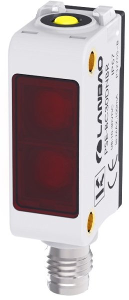 LANBAO PSE-TM10DPBR-E3 оптический датчик 32,5x20x12 PNP NO/NC Sn=10м (T-тип) разъем M8 /приемник