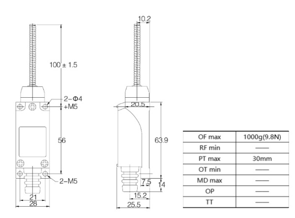 LANBAO LSAR-8167 концевой выключатель NO/NC пружинный рычаг