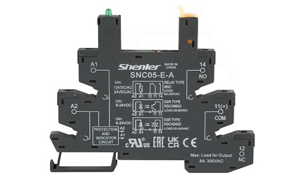 Реле интерфейсное RNC1CO024 с колодкой SNC05-E-A, винтовой зажим, 1CO, 6A(250VAC), 24VAC/DC, LED, W=6.2mm