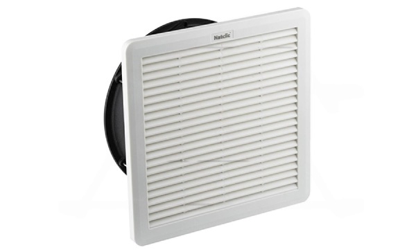 Вентилятор с фильтром SFF сдвижной 26Вт, 200м3/ч, 230VAC, габариты 250x250x130мм, вырез 223x223мм, IP54, RAL7035