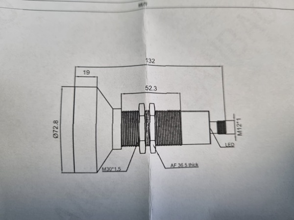 LANBAO UR30-CM6DI-E2 ультразвуковой датчик M30 4...20mA Sn=6000мм разъем M12