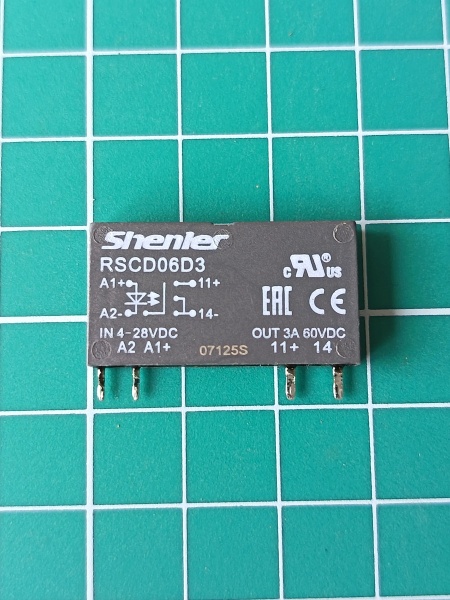 Реле интерфейсное полупроводниковое RSCD06D3, 1NO, 3A(60VDC), 4_28VDC, W=6.2mm