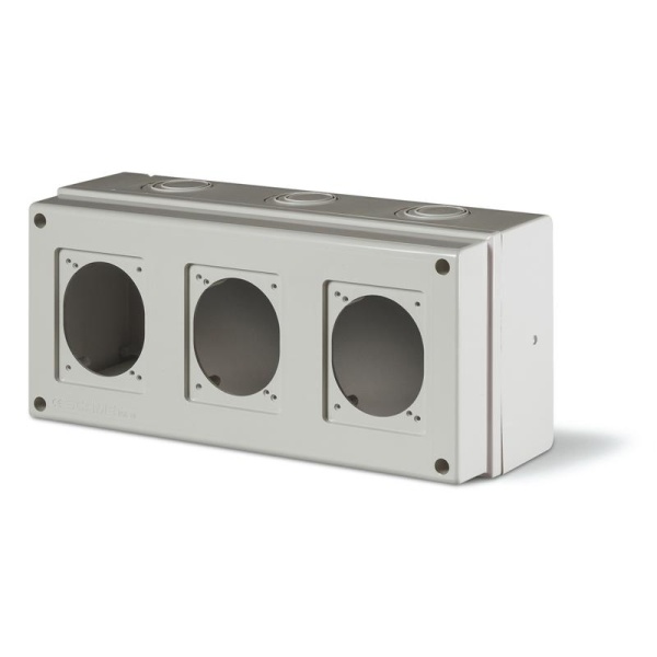 Бокс навесной M150 для встраиваемых разъемов уст. 3x 70x87(84x106), 328x150x115mm, IP66, серия DOMINO