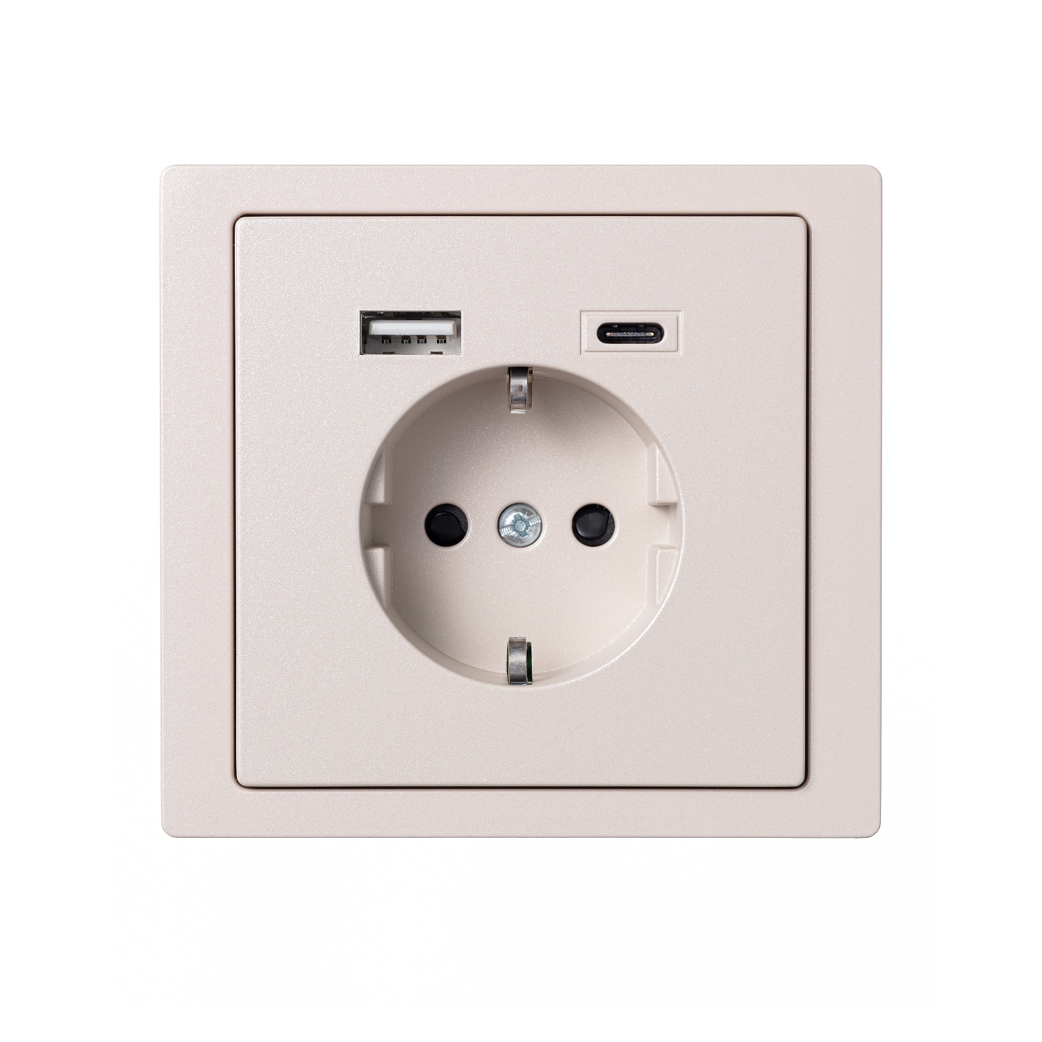 MERTEN D-Life РОЗЕТКА силовая 16 A с зарядкой USB A+C 3 A, САХАРА