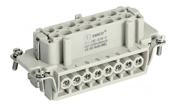 Вставка контактная, размер H16B, тип гнездо, 16P+PE, 16A, 500V, винтовой зажим