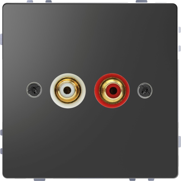 MERTEN D-Life АУДИОРОЗЕТКА с модул. тюльпан, АНТРАЦИТ