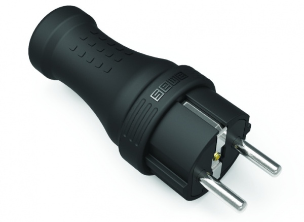 Вилка в резиновом корпусе, 1 x 16A EKS116F