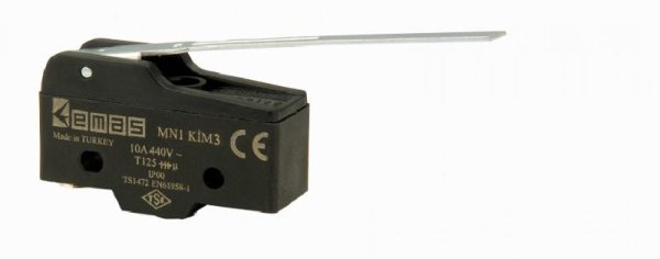 Мини-выключатель, привод рычаг 120мм (1ПК), пластиковый корпус (250В AC, 10А) MN1KIM3