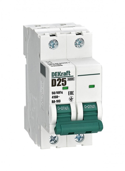 Авт. выкл. 2Р 25А х-ка D ВА-103 6кА нов.
