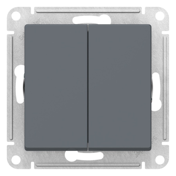 ATLASDESIGN 2-клавишный ВЫКЛЮЧАТЕЛЬ КНОПОЧНЫЙ, сх.5, 10А, механизм, ГРИФЕЛЬ