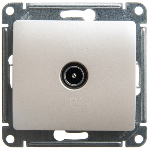 GLOSSA TV РОЗЕТКА проходная 4дБ, механизм, ПЕРЛАМУТР