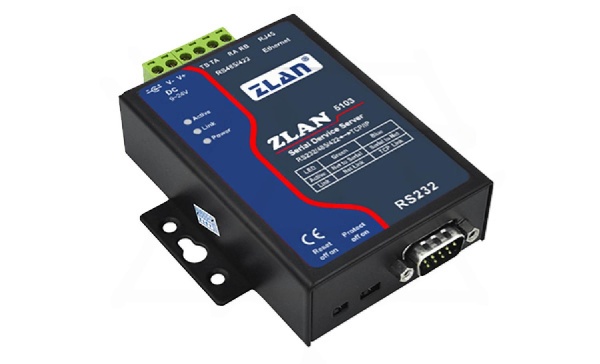 Преобразователь интерфейсов ZLAN5103, RS-232/485/422 в Ethernet, 1xRS-485/422, 1xRS-232, 24VDC