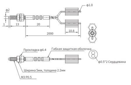 LANBAO PFRD-320 Оптоволоконный датчик оптоволоконный кабель, M3, датчик диффузного отражения, паралл