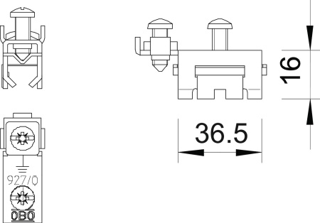 Зажим 927 SCH-K-VA для ленточных заземляющих скоб, Ø8мм/2,5-25мм², нерж. сталь