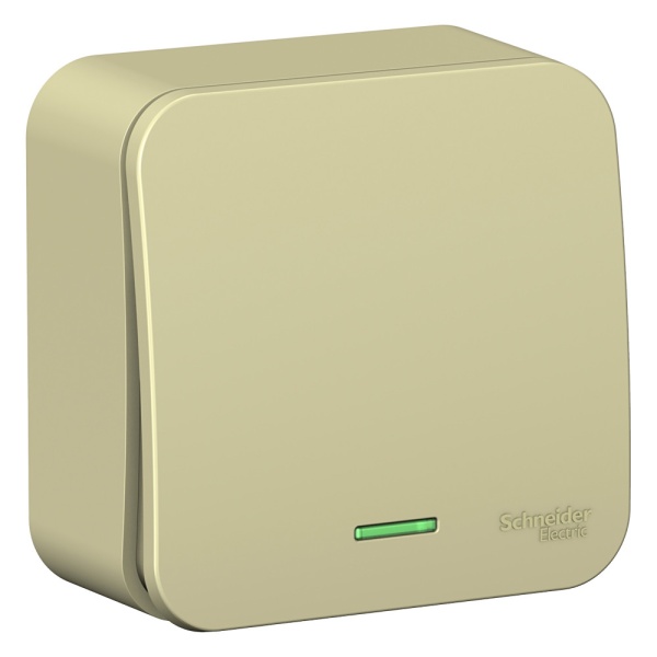 BLANCA О/У 1-клавишный ПЕРЕКЛЮЧАТЕЛЬ (сх.6) с подсветкой, ИЗОЛ.ПЛ, 10А, 250В, БЕЖЕВЫЙ