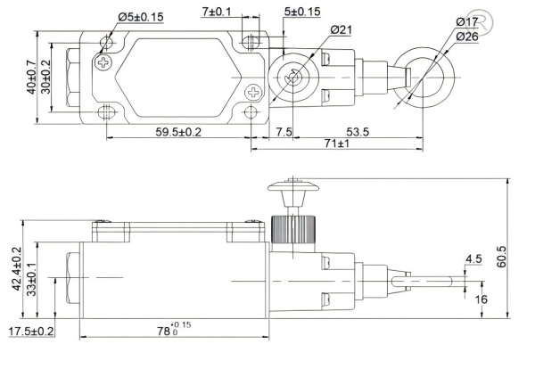 LANBAO LSAR-6170R тросовый концевой выключатель с кнопкой разблокировки