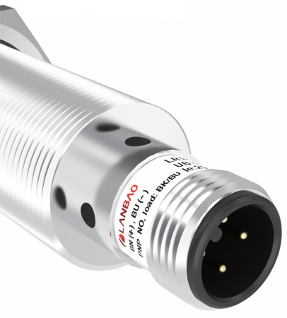 LANBAO LR18XCN20DPCY-E2 индуктивный датчик M18х61мм PNP NC Sn=20мм разъем М12