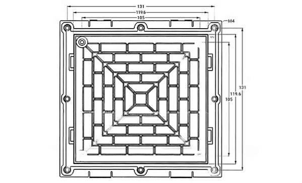 Вентилятор с фильтром HFF в кожухе 14Вт, 96м3/ч, 230VAC, габариты 150x150x104мм, вырез 125x125мм, IP55, RAL7035