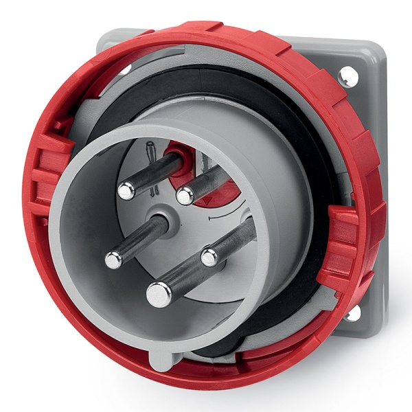 Разъем пром. силовой CEE встраиваемый, штекер, с перекл. чередования фаз 32A, 3P+N+E 6h, 346_415VAC 50/60Hz, уст. 75x75mm, IP66/IP67/IP69, серия OPTIM