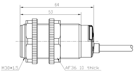 LANBAO CR30XSCF10SBO емкостной датчик M30, Sn=10мм 2-х проводный NO кабель 2м