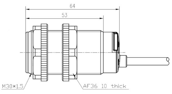 LANBAO CR30XSCF10SBO емкостной датчик M30, Sn=10мм 2-х проводный NO кабель 2м