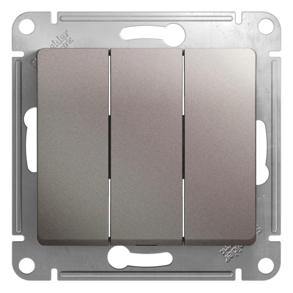 GLOSSA 3-клавишный ВЫКЛЮЧАТЕЛЬ, сх.1+1+1, 10АХ, механизм, ПЛАТИНА