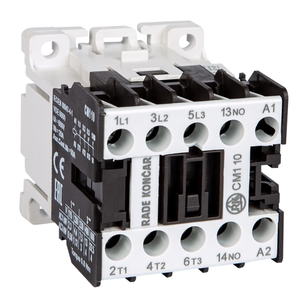 Мини-контактор CM1 004 220/230V 50Hz, 4P, 9A/(20A по AC-1), 4kW(400VAC), 220/230VAC