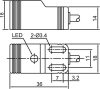 LANBAO LE18SN08DPC Индуктивный датчик 8 мм, прямоугольный, незаподлицо, 10…30 DC, PNP, NC, PBT, кабе