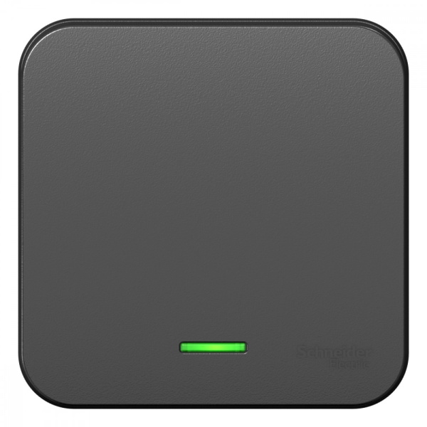 BLANCA О/У 1-клавишный ВЫКЛЮЧАТЕЛЬ (сх.1) с подсветкой, 10А, 250В, АНТРАЦИТ