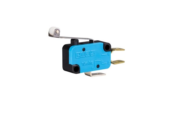 Микровыключатель, привод пластиковый роликовый рычаг (1ПК), металлический корпус (250В AC, 10А), IP20 MK1MIP2