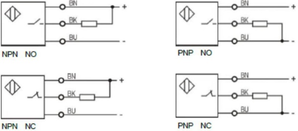 LANBAO LE08XSN25DNO индуктивный датчик 7,7x7,5x23мм NPN NO 2,5мм кабель 2м
