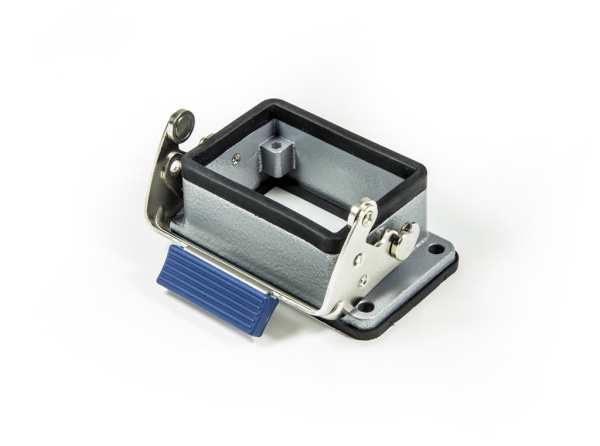 Кожух (монтаж на перегородке) металлический, нижний ввод, фиксаторы металл, IP65