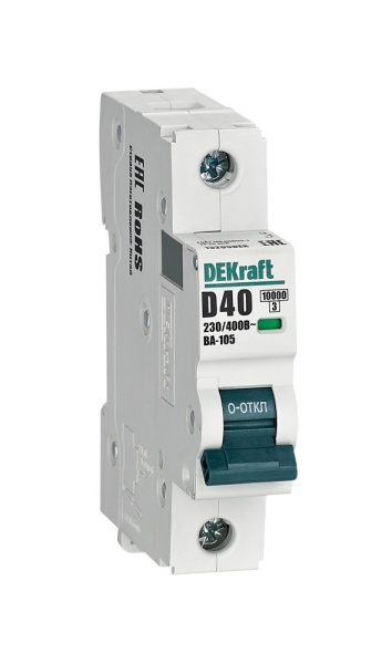 Авт. выкл. 1P 40A х-ка D ВА-105 10кА