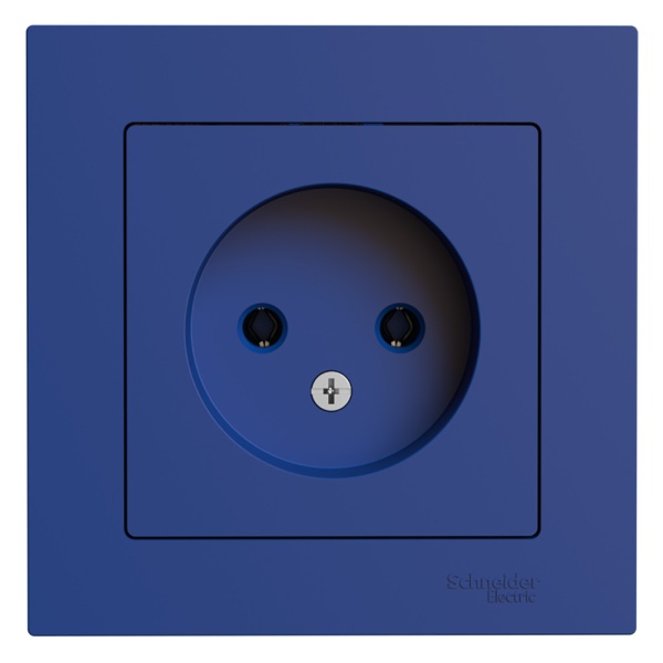 ATLASDESIGN РОЗЕТКА без заземления без шторок, 16А, в сборе, АКВАМАРИН