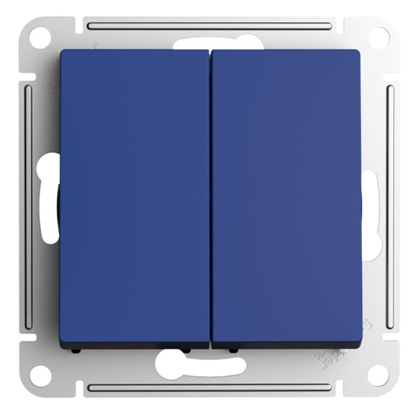ATLASDESIGN 2-клавишный ПЕРЕКЛЮЧАТЕЛЬ, сх.6+6, 10АХ, механизм, АКВАМАРИН