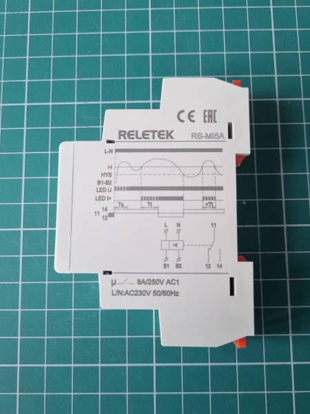 Реле контроля тока RS-MI5A, однофазное, In=5A(0.5_5A), 1CO, 8A(250VAC), 230VAC, Imax, Ton/off 1_6s/0.5_10s, память ошибки, 1M (RS-MI5A)
