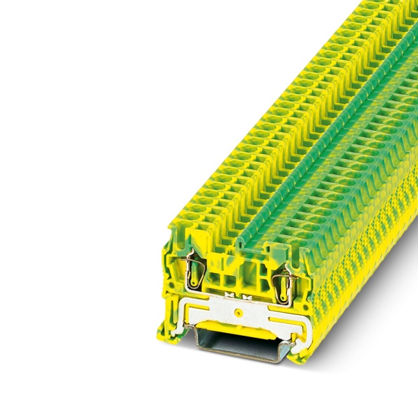 Клемма защитного проводника ST 2,5-PE /5,2mm, пружинная, 2 присоед., 2,5(max 4)mm2, желто-зеленая